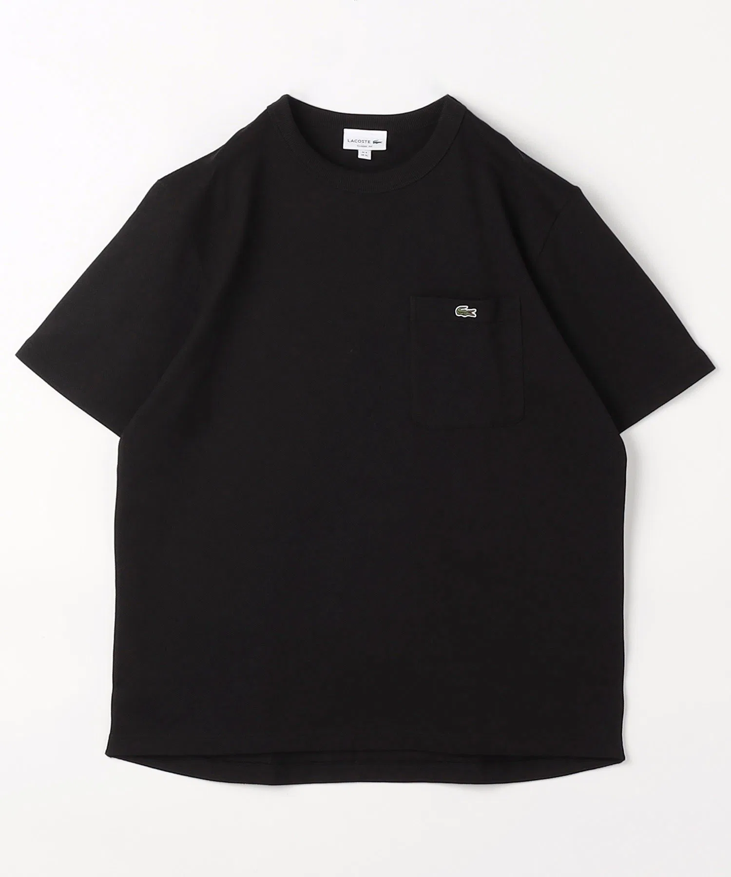Мужская футболка Lacoste с карманом и логотипом чёрная