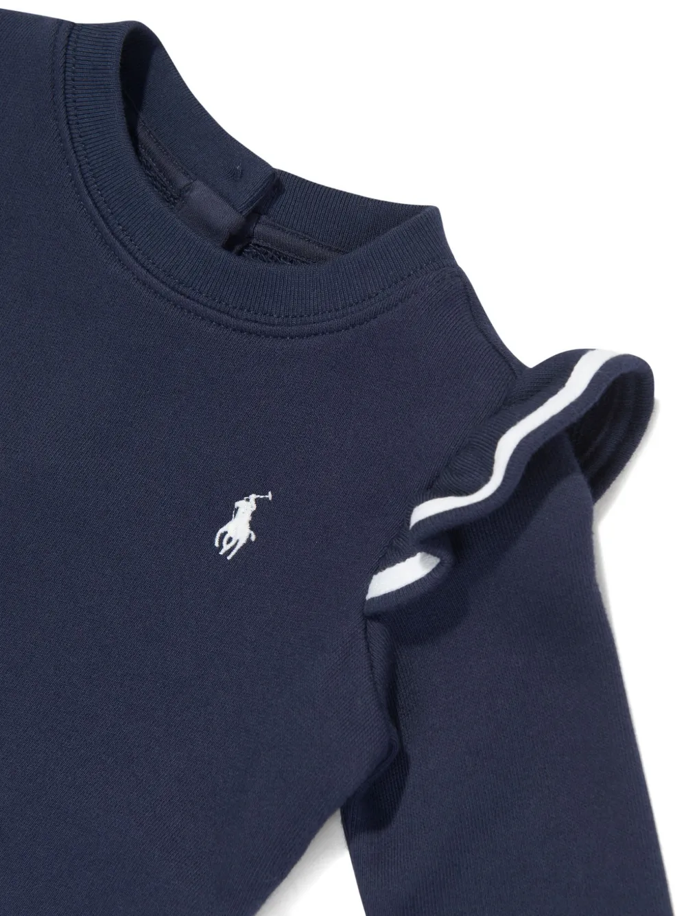 Платье-толстовка с оборками Polo Ralph Lauren Kids, синий — фото 4