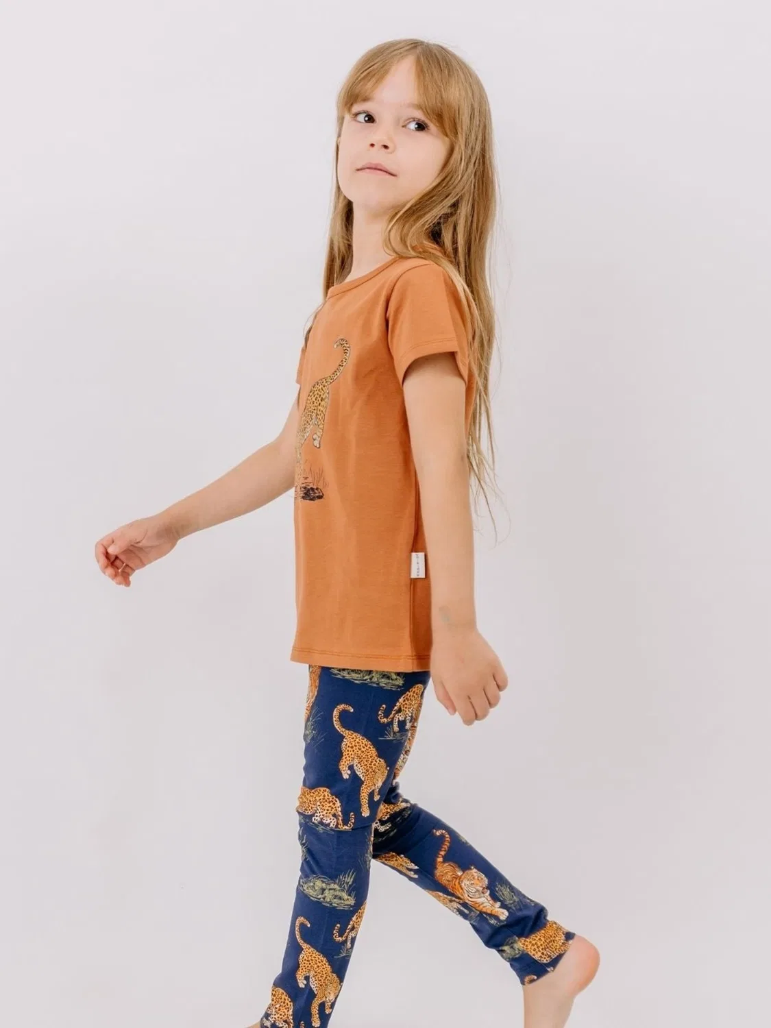Узкие леггинсы 'Walkiddy - Tigers and Leopards Leggings' Walkiddy, Navy — фото 2