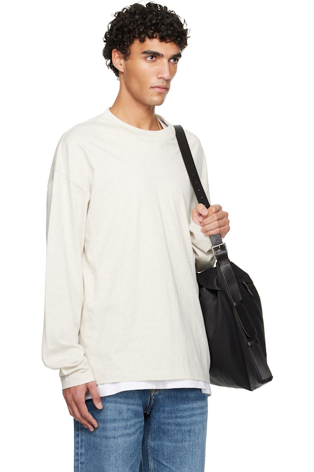 Fear Of God Essentials Классическая футболка с длинными рукавами Off-White с вышивкой к праздникам — фото 2