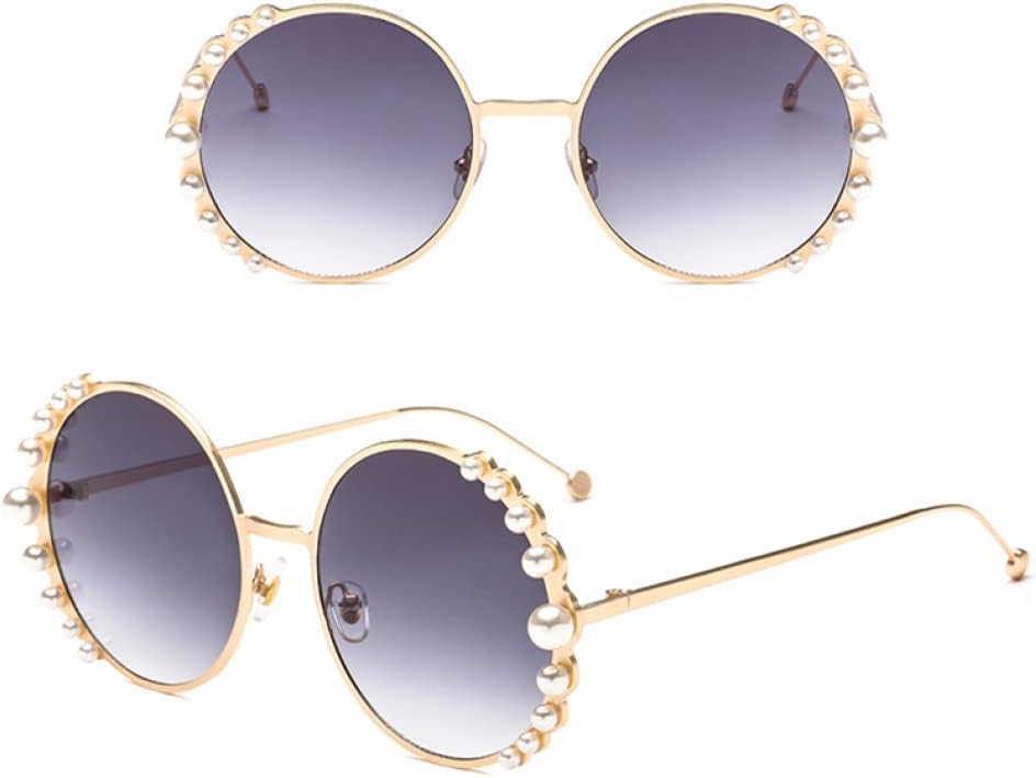 

Роскошные женские солнцезащитные очки с жемчужным блеском, металлическая оправа, круглые солнцезащитные очки, дизайнерские зеркальные очки с жемчужным блеском, защита от УФ-излучения UV400 generic, 1