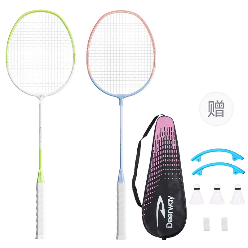 

Ракетка для бадминтона Iron Alloy, контроль, универсальная, для защиты, профессиональная, унисекс, 3U/G5 DEERWAY, [828 желтый/синий double rackets]+racket bag+nylon shuttlecock *3+overgrip *2+string cover *2