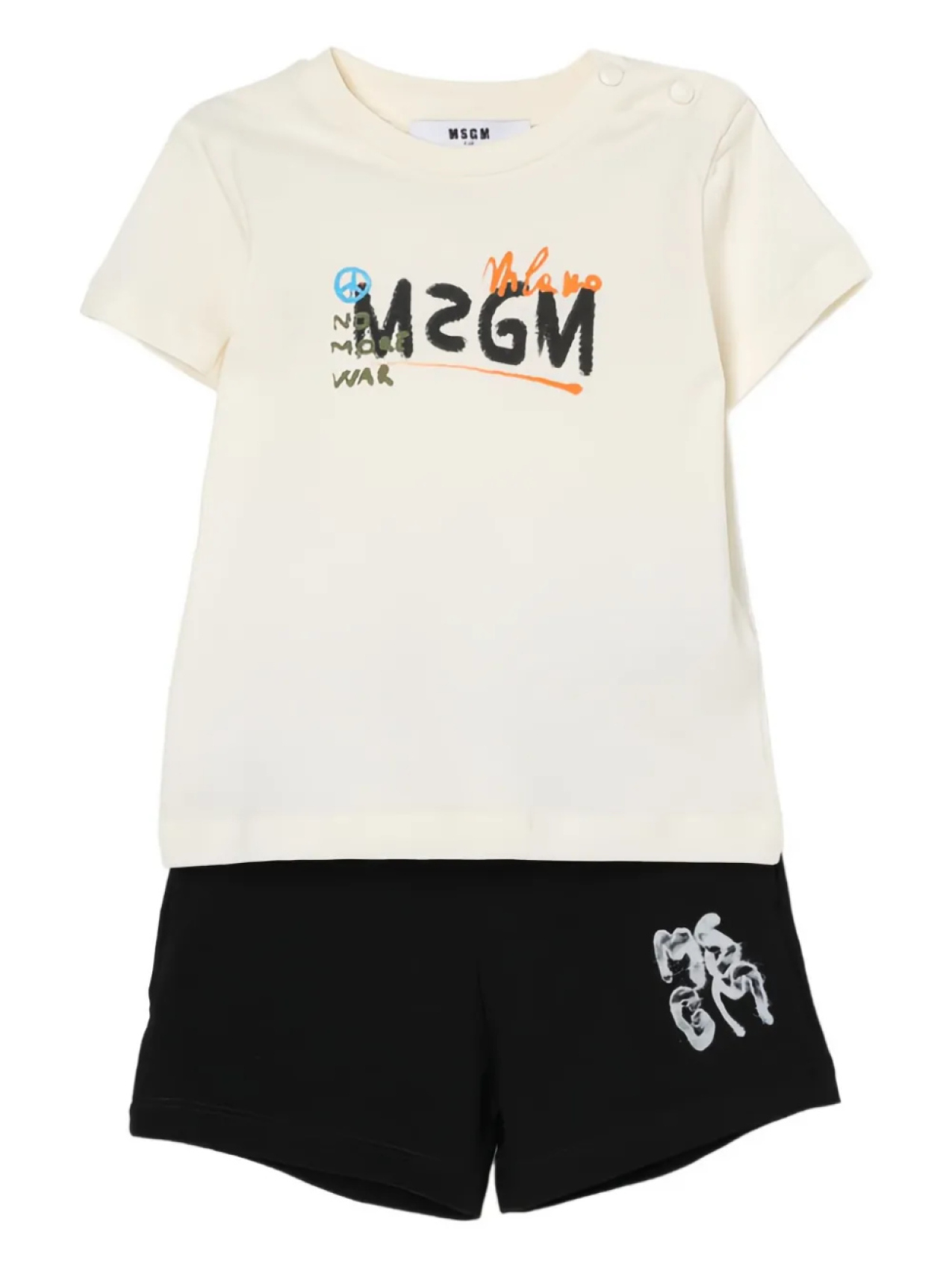 

Комплект из хлопка с короткими рукавами MSGM Kids, белый