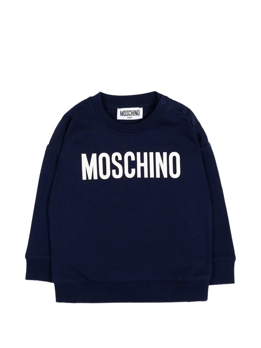 

Свободный свитшот с логотипом и круглым вырезом Moschino Kids, синий