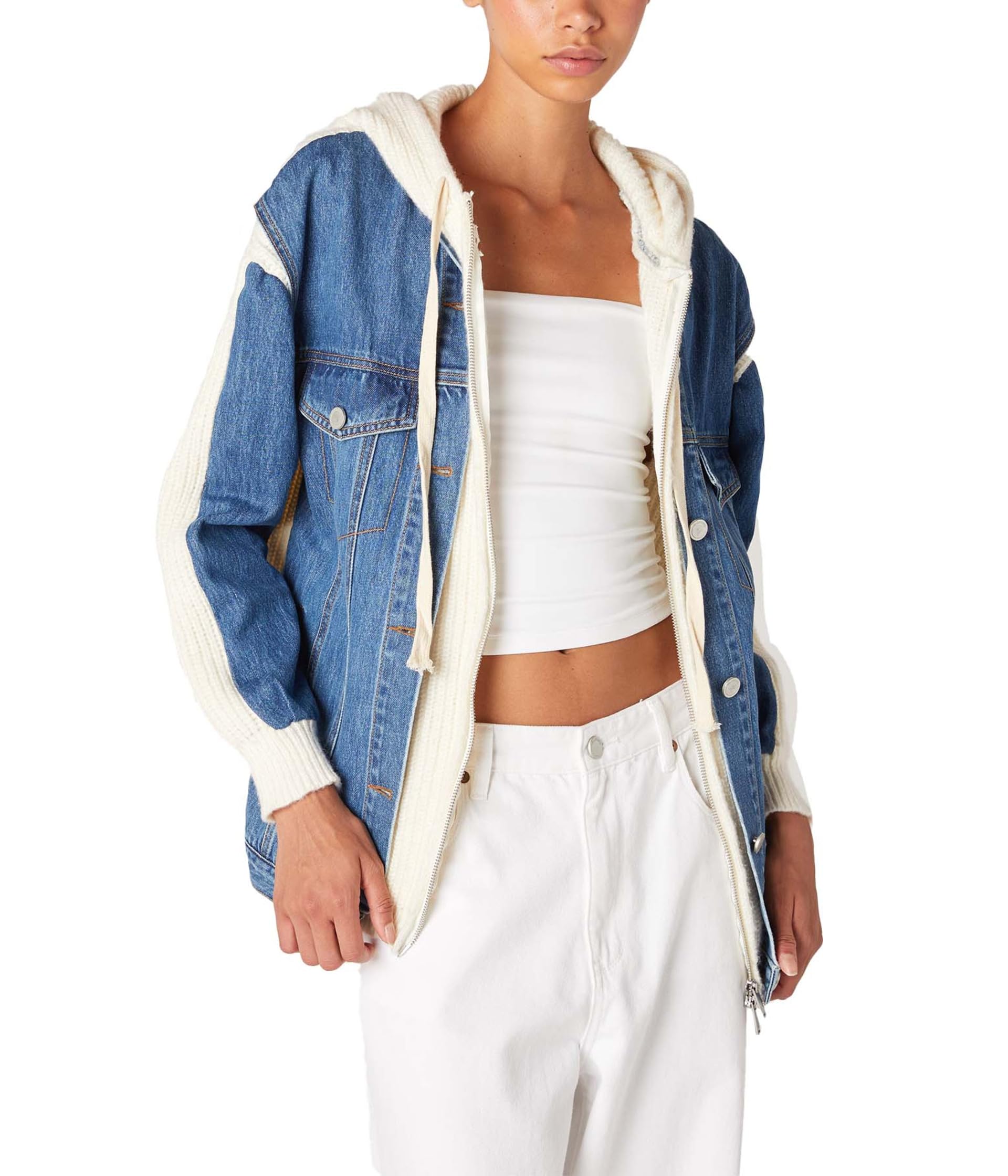 

Куртка Blank NYC Sweater And Denim Trucker Jacket, цвет Multicolor