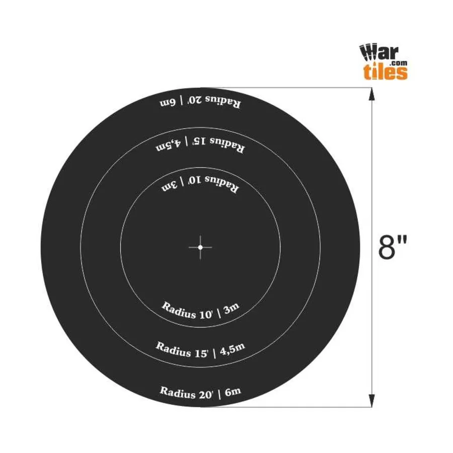 

Шаблон Blast 8 дюймов — желтый/оранжевый, War Tiles - RPG Templates and Trackers