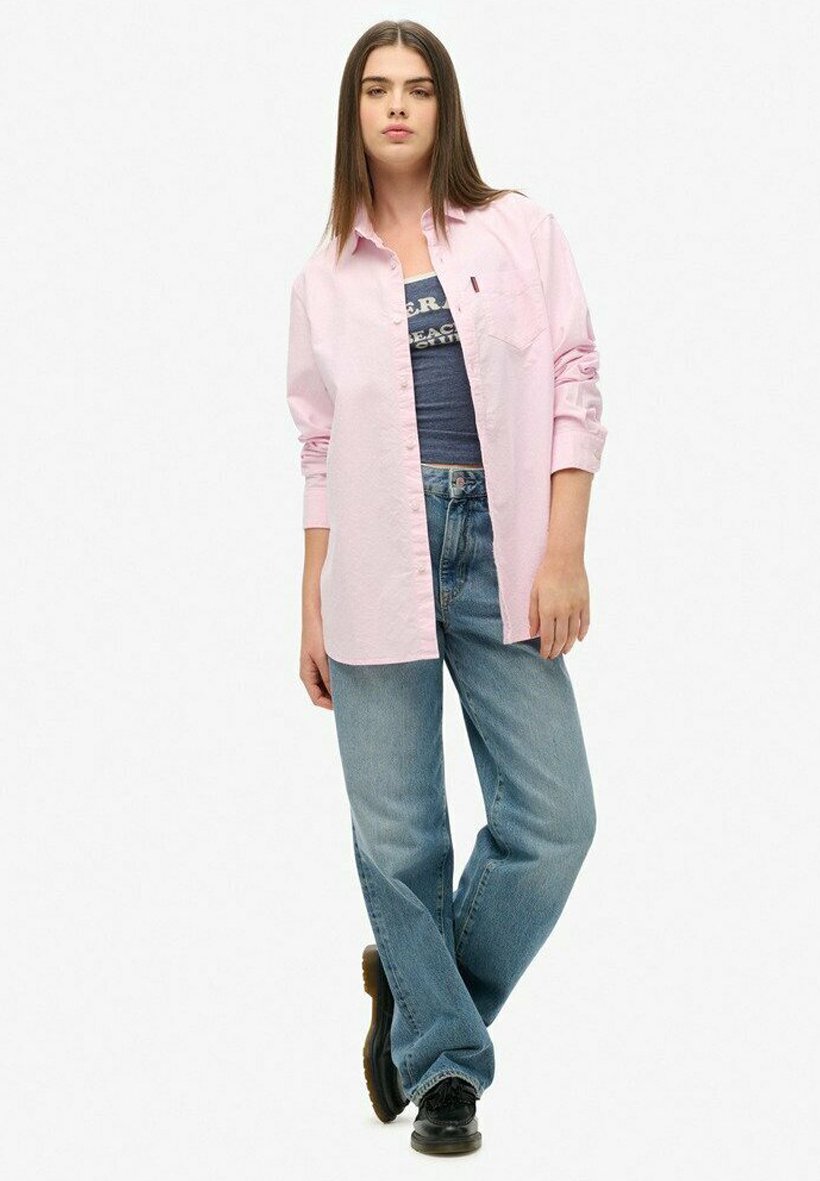 

Блузка на пуговицах LONG SLEEVED OXFORD Superdry, розовый