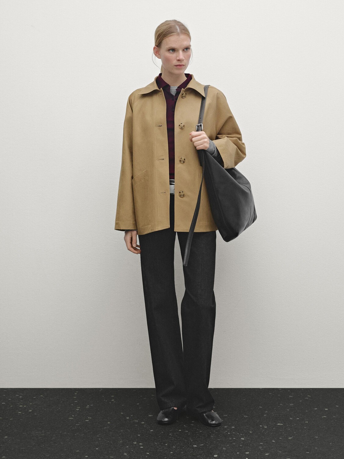 

Куртка из хлопковой смеси с карманами Massimo Dutti, коричневый