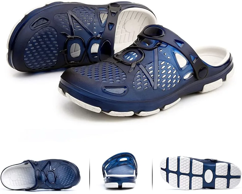 

Мужские сабо Hitmars, легкие садовые туфли, дышащие сабо, пляжные шлепанцы, слипоны, мюли для бассейна, пляжа и двора для мужчин, черные, синие, желтые, размеры US 7-13, синий