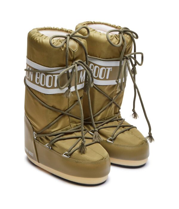Зимние ботинки женские Moon Boot mb icon из нейлона, хаки — фото 2