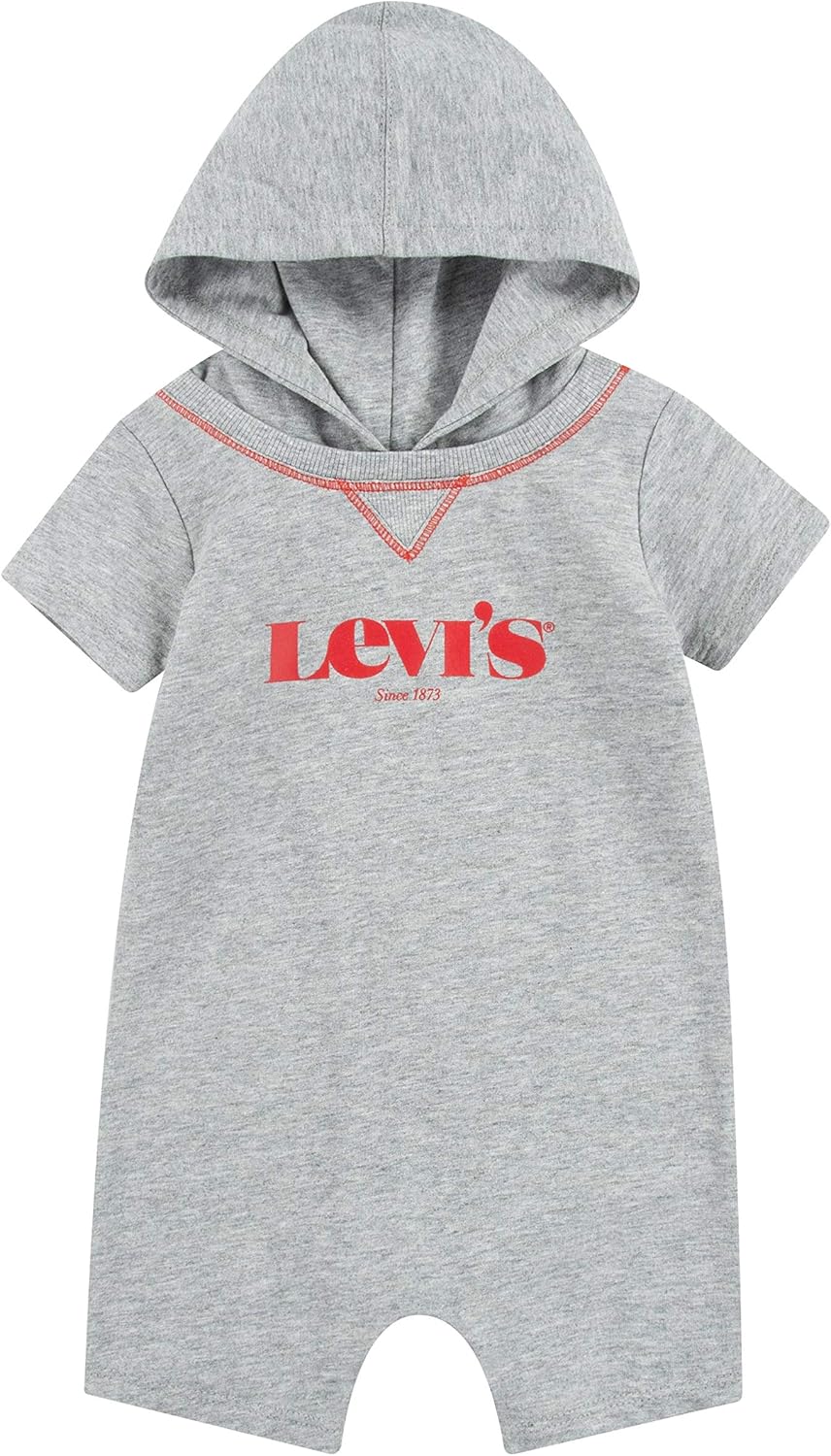 

Детский комбинезон Levi's с короткими рукавами и капюшоном для мальчиков, Grey Heather