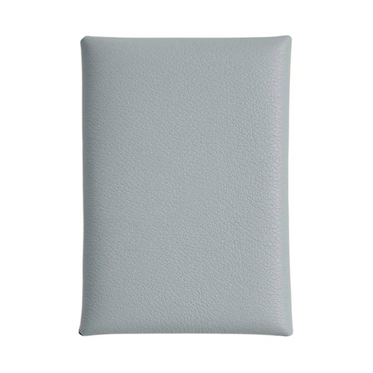 

HERMES Кошелёк Calvi Duo из телячьей кожи Evercolor для женщин 8U Ледяной голубой