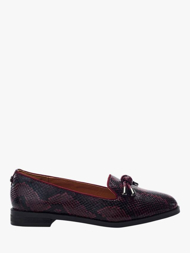 Fillipa туфли-лодочки с узлом и кисточками в змеином принте Moda in Pelle, Burgundy/Black