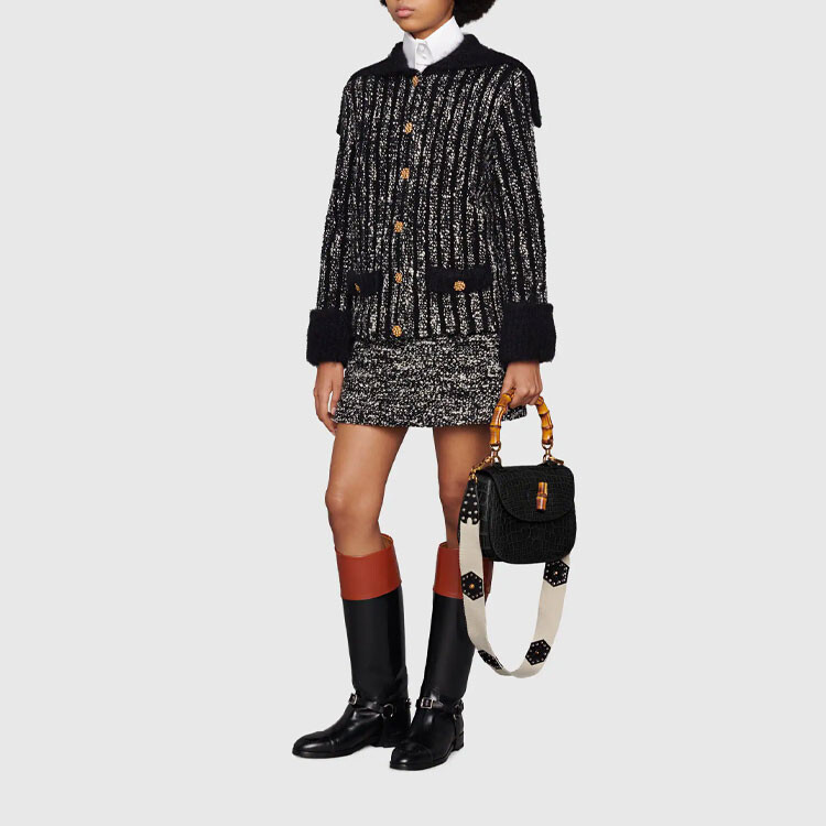 Юбка женская Gucci, черный / белый — фото 2