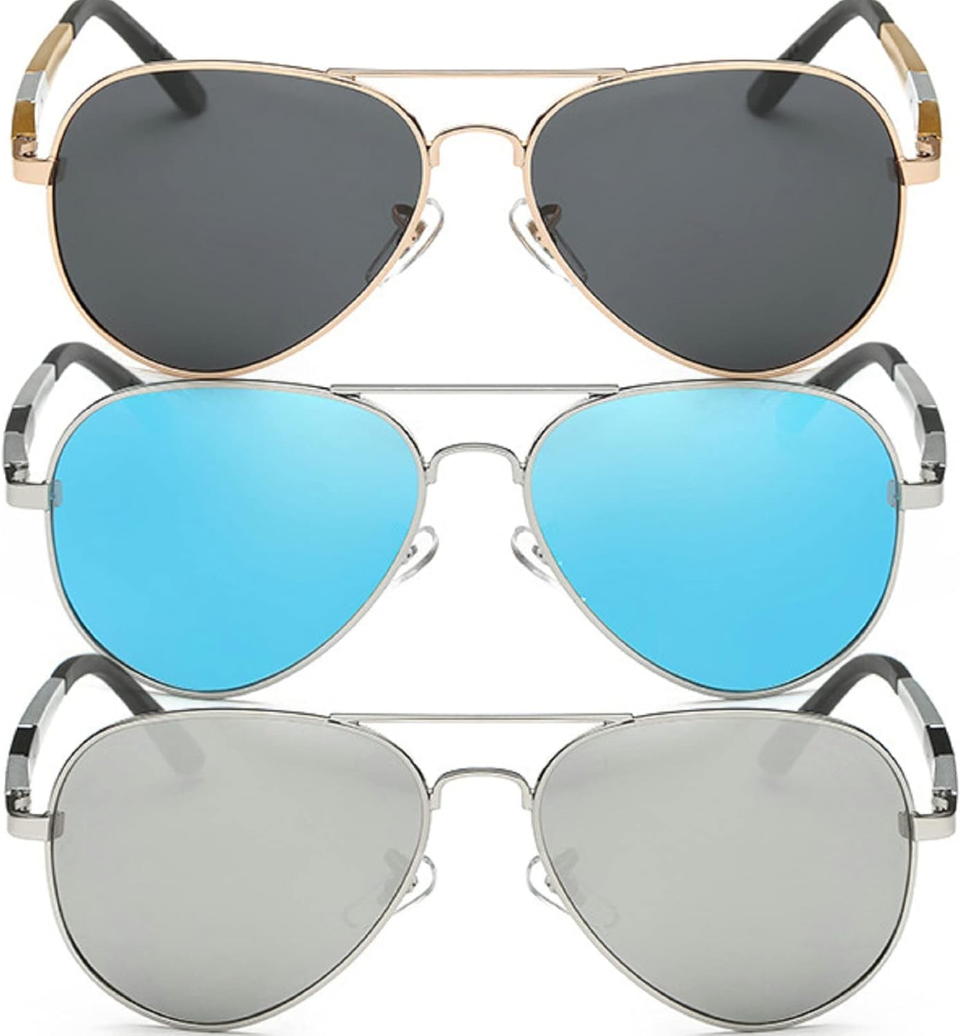 

Поляризованные солнцезащитные очки для мужчин, модные классические очки-пилот, очки для рыбалки и вождения, солнцезащитные очки (3 шт.), унисекс mincl, 3pcs-gold Gray&silver&blue