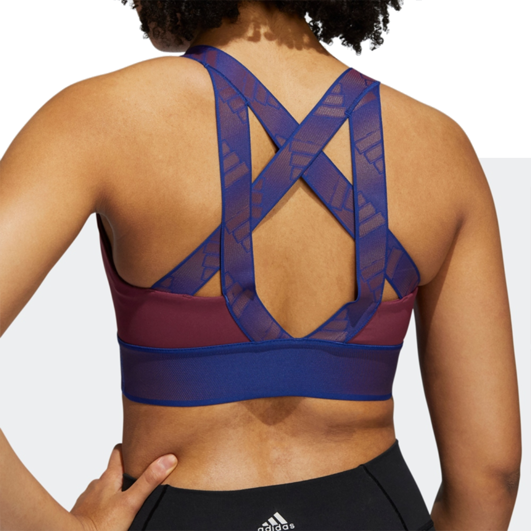 (WMNS) Спортивный бюстгальтер Adidas Believe This средней поддержки, цвет «Медно-синий» — фото 3
