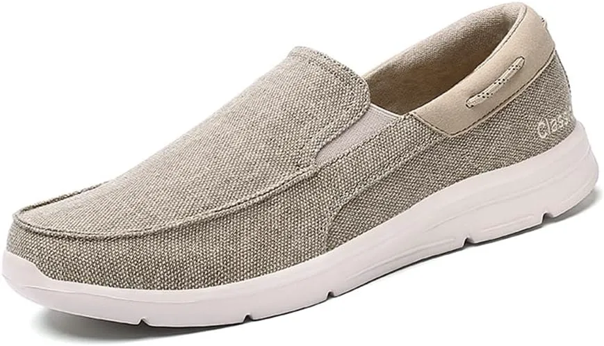 

Мужские тканевые мокасины LLTMALL без шнурков для вождения, слипоны, тканевые лодочные туфли, хаки