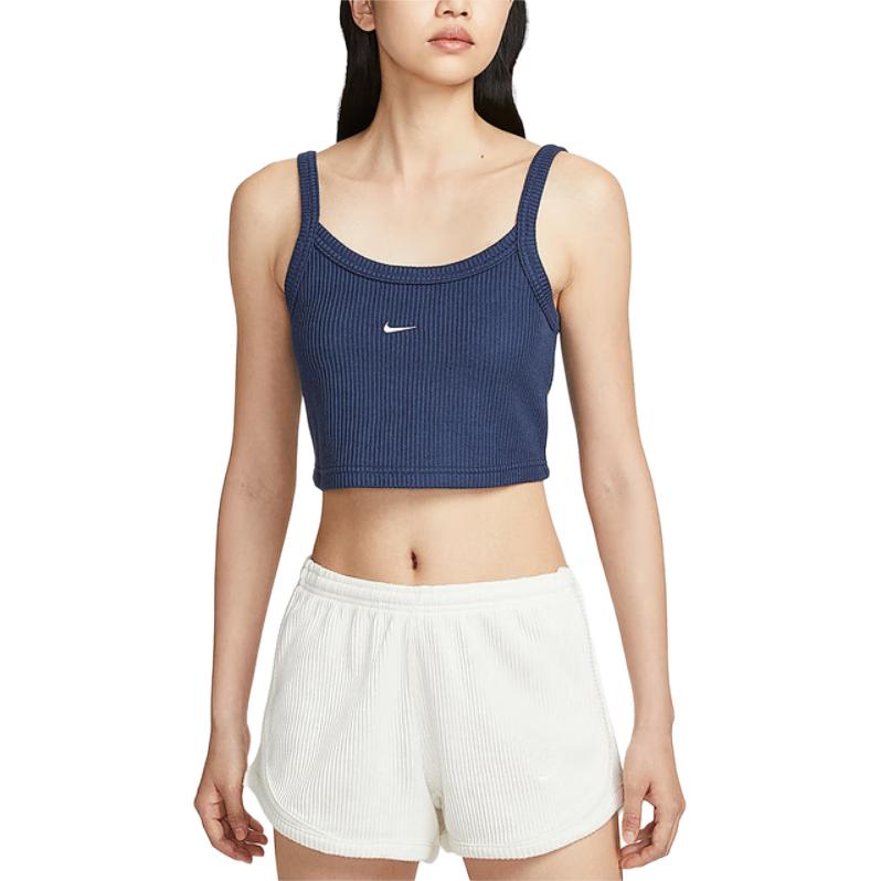 Nike Женская спортивная майка темно-синяя