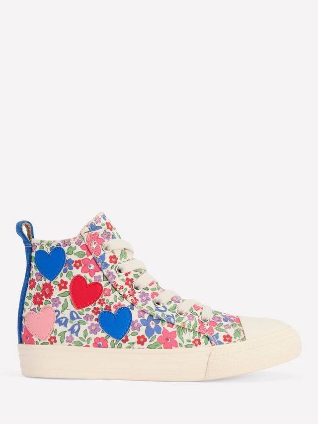 

Детские высокие кеды Canvas Mini Boden, Floral Hearts