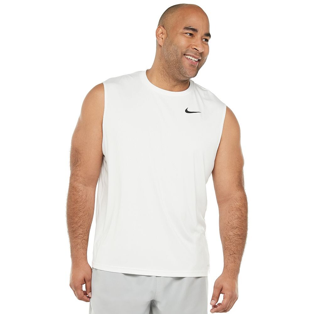 Футболка для плавания Big & Tall Nike Dri-FIT UPF 40+ Essential без рукавов Hydroguard, белый