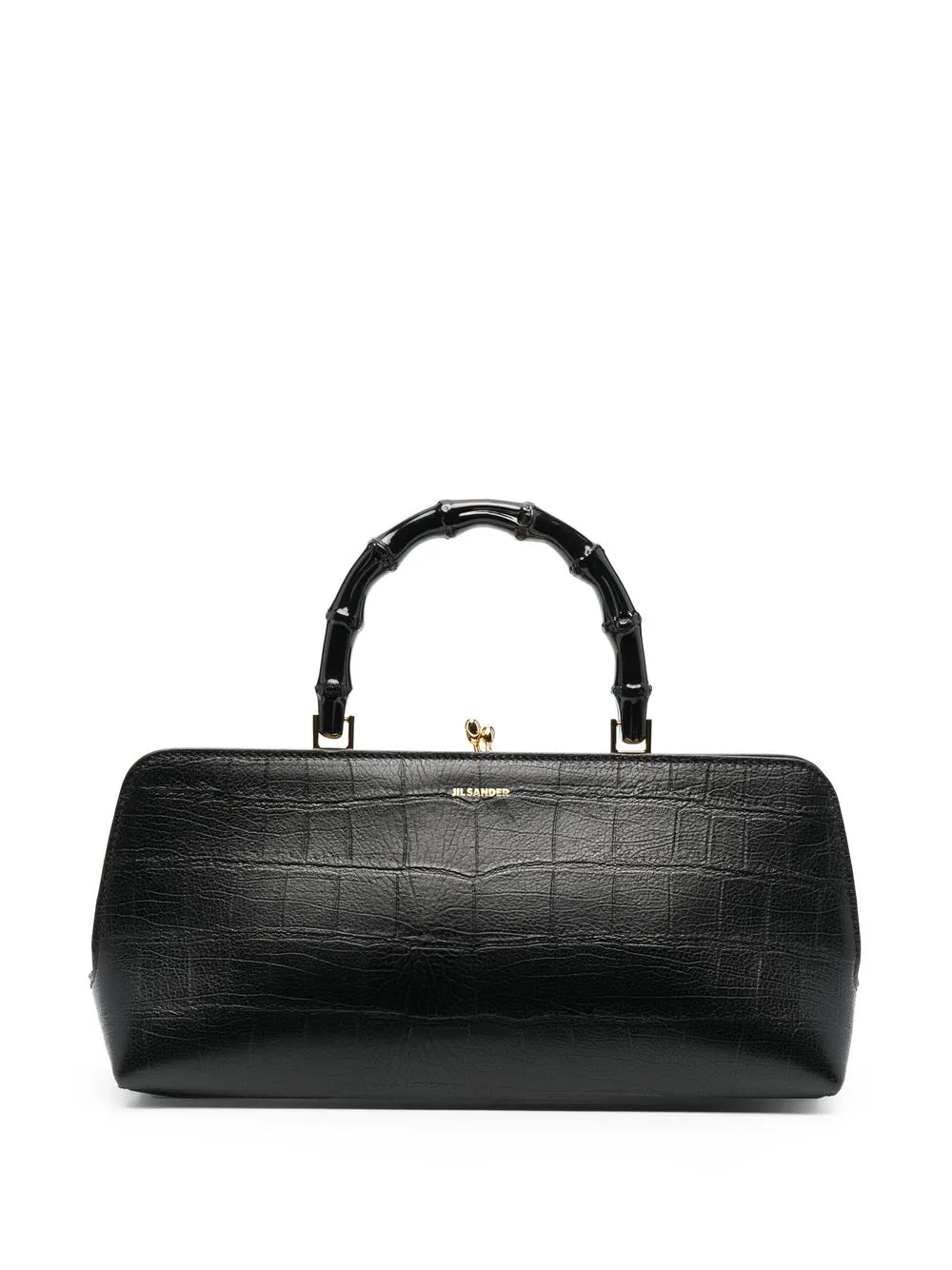 

Сумка-тоут Goji с ручкой из бамбука Jil Sander, черный