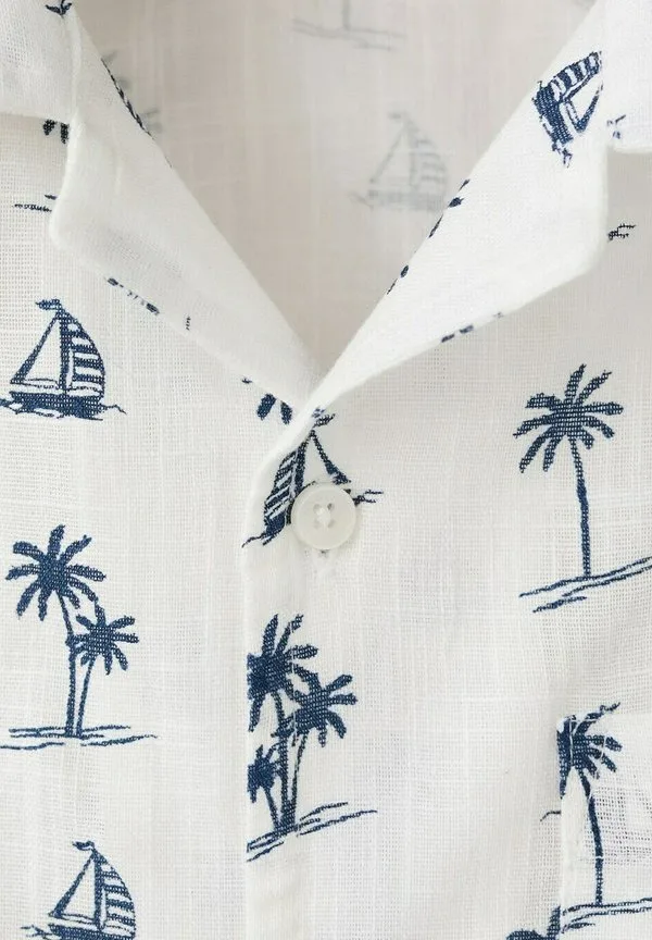 Детская рубашка Mango Kids, Off White — фото 4