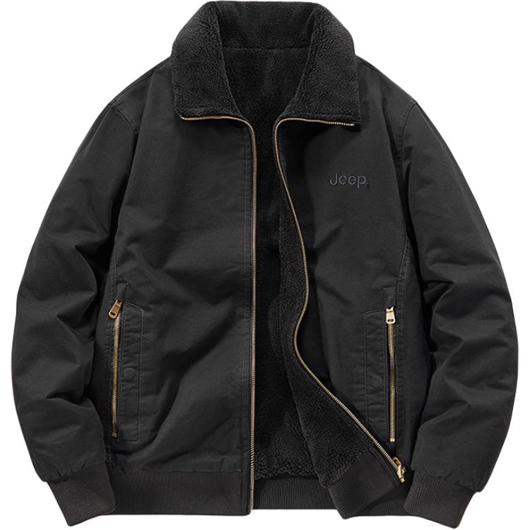 

Пуховик Unisex Stand Collar с флисовой подкладкой Reversible Jeep, черный