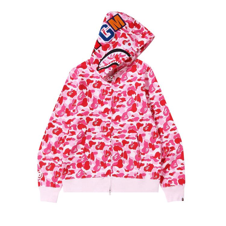 

Худи BAPE ABC Camo Shark Full Zip Hoodie, Pink