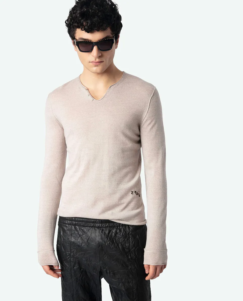

Джемпер Monastir 100% шерсть мериноса мужской с длинными рукавами Zadig & Voltaire, бежевый
