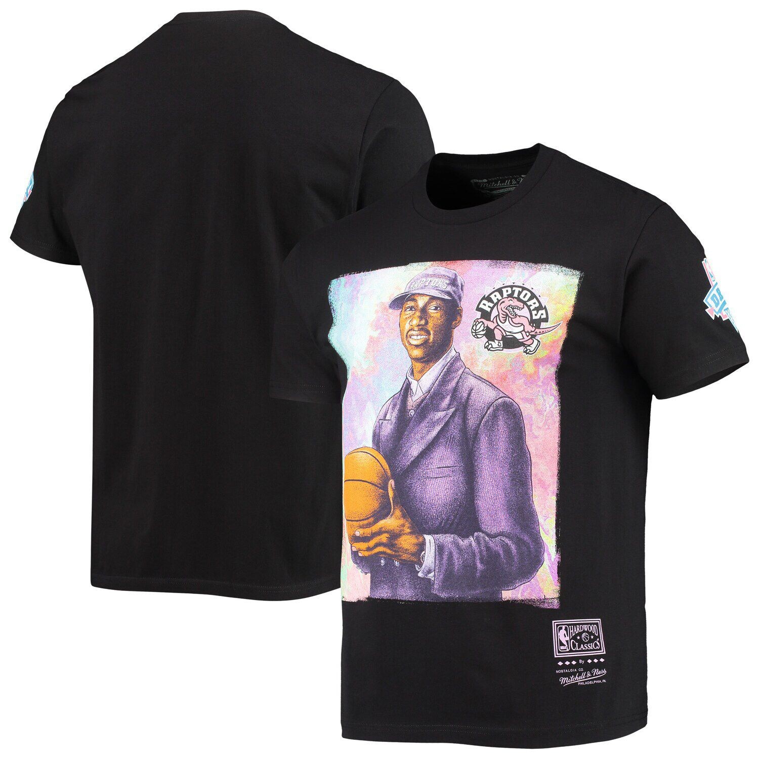 

Мужская черная футболка Mitchell & Ness Tracy McGrady Toronto Raptors Hardwood Classics Draft Day Colorwash, Черный, Мужская черная футболка Mitchell & Ness Tracy McGrady Toronto Raptors Hardwood Classics Draft Day Colorwash