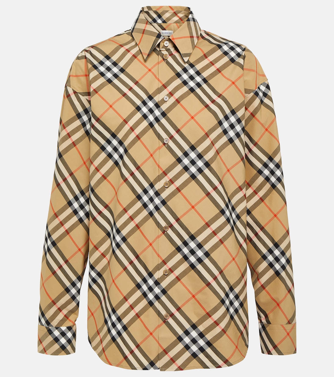 

Хлопковая рубашка в клетку Burberry Burberry, Sand Ip Check
