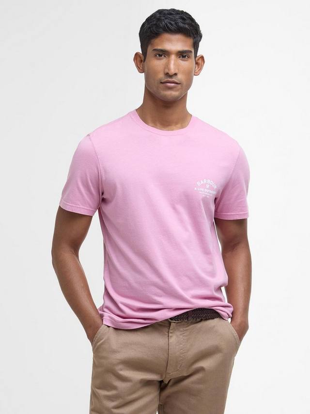 

Футболка с логотипом cranmer cotton regular fit с коротким рукавом и логотипом Barbour, цвет True Pink