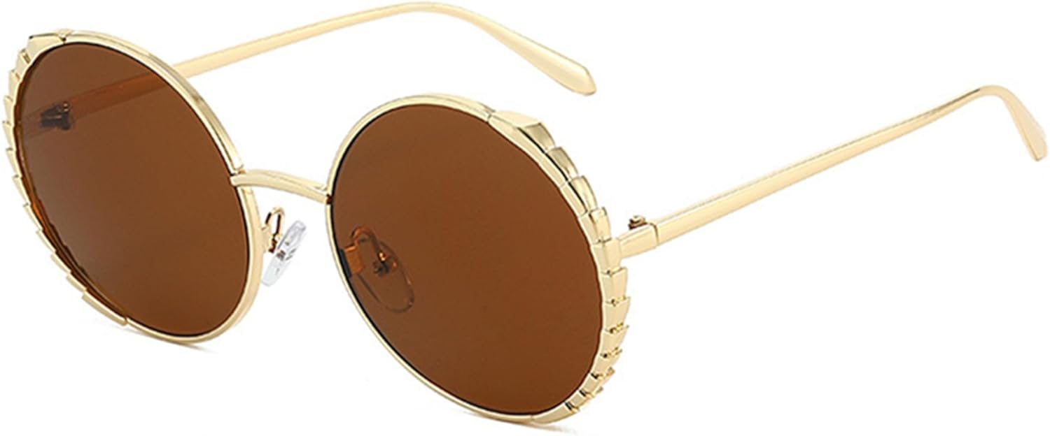 

Солнцезащитные очки Bullabulling в стиле ретро, ​​круглые, хиппи, для женщин и мужчин, винтажные, модные, большие, круглые, для повседневного ношения и путешествий, с защитой от УФ-излучения UV400, Gold Tea