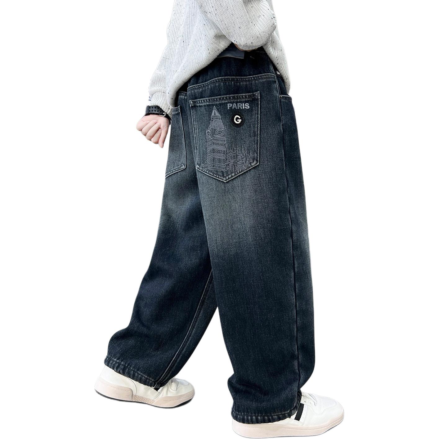 

Детские джинсы утепленные Disney, синий серый (thickened and fleece-lined with drawstring)