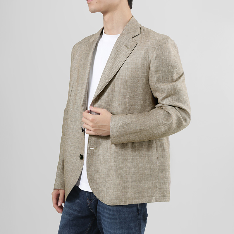 EMPORIO ARMANI Костюмный пиджак мужской бежево-коричневый, Beige Umber — фото 4