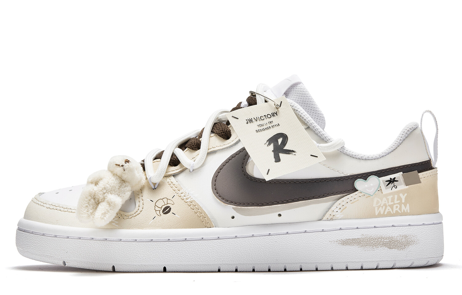 

Кроссовки Nike Court Borough 2 Skateboarding Shoes Women's Low-top White, хаки