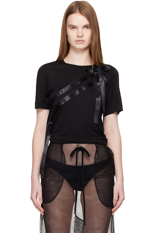 

Пояс-Бантик, простая футболка Simone Rocha, черный