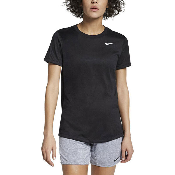 Футболка быстросохнущие боковые круглые вырезы свитера короткие рукава Nike, черный — фото 4