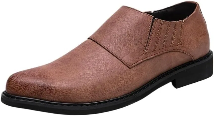 Туфли кожаные мужские на скользящей подошве Formal Shoes, коричневый UOPYNE