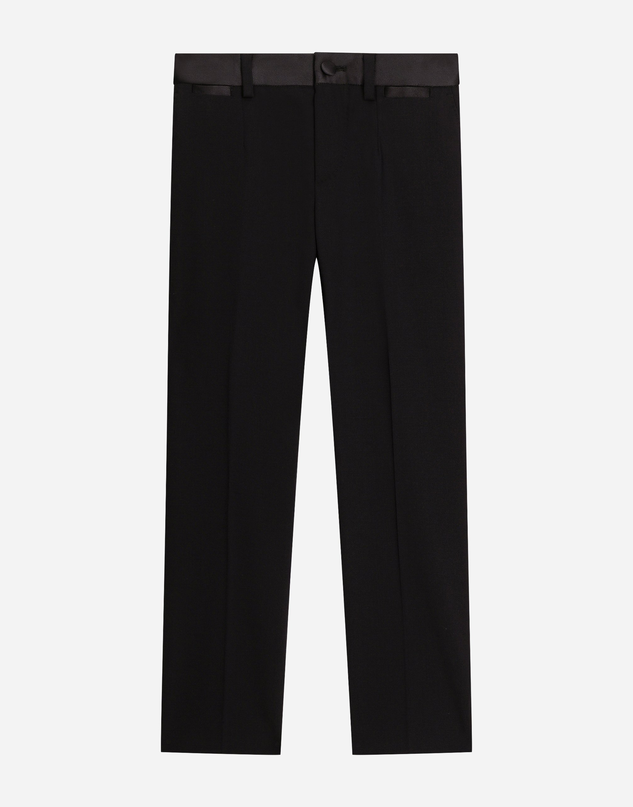 

Классические шерстяные брюки с вставками из ду́шеса Dolce&Gabbana, синий