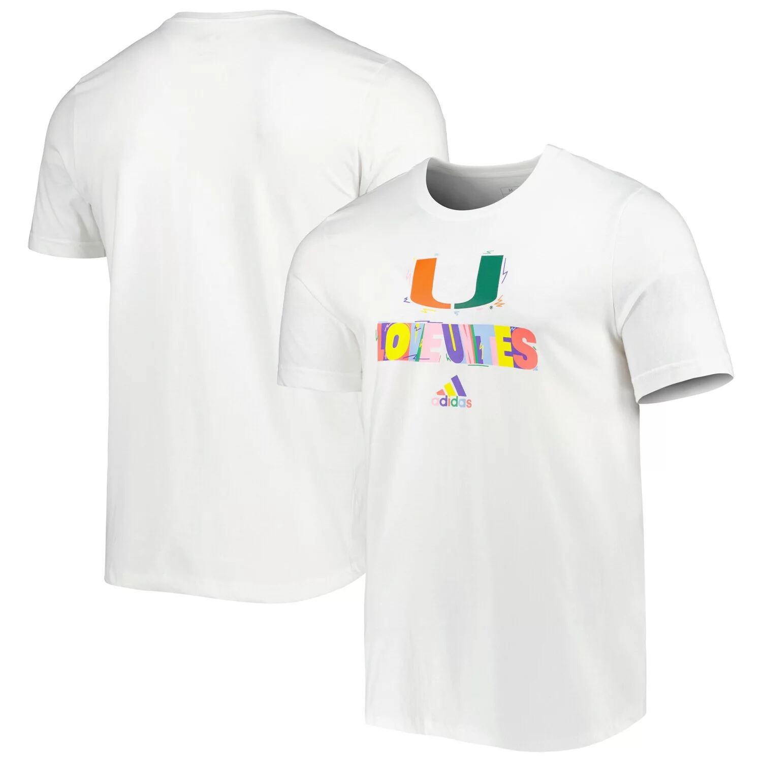 

Мужская белая футболка Miami Hurricanes Pride Fresh adidas, Белый, Мужская белая футболка Miami Hurricanes Pride Fresh adidas