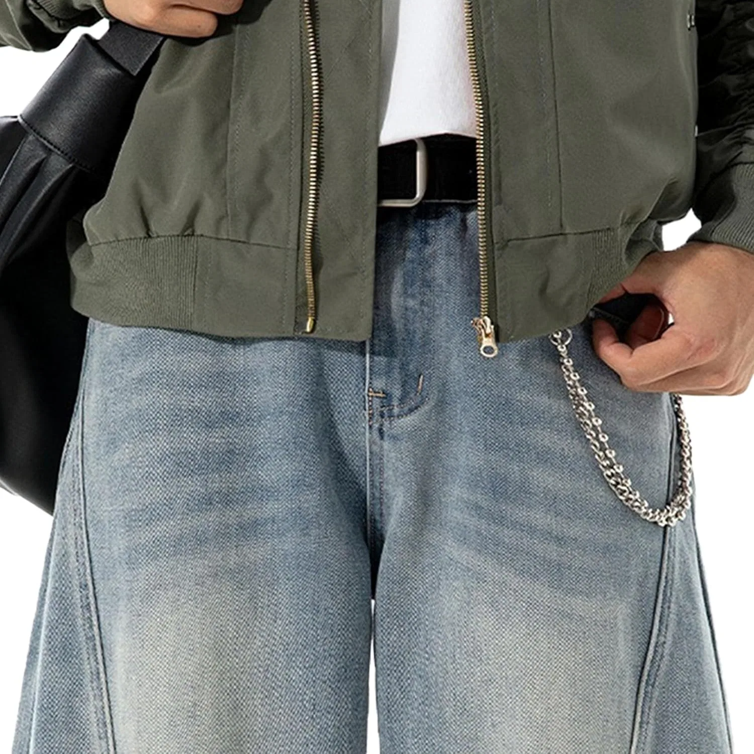 Джинсы свободные, Y2K, Oversized, голубые — фото 3