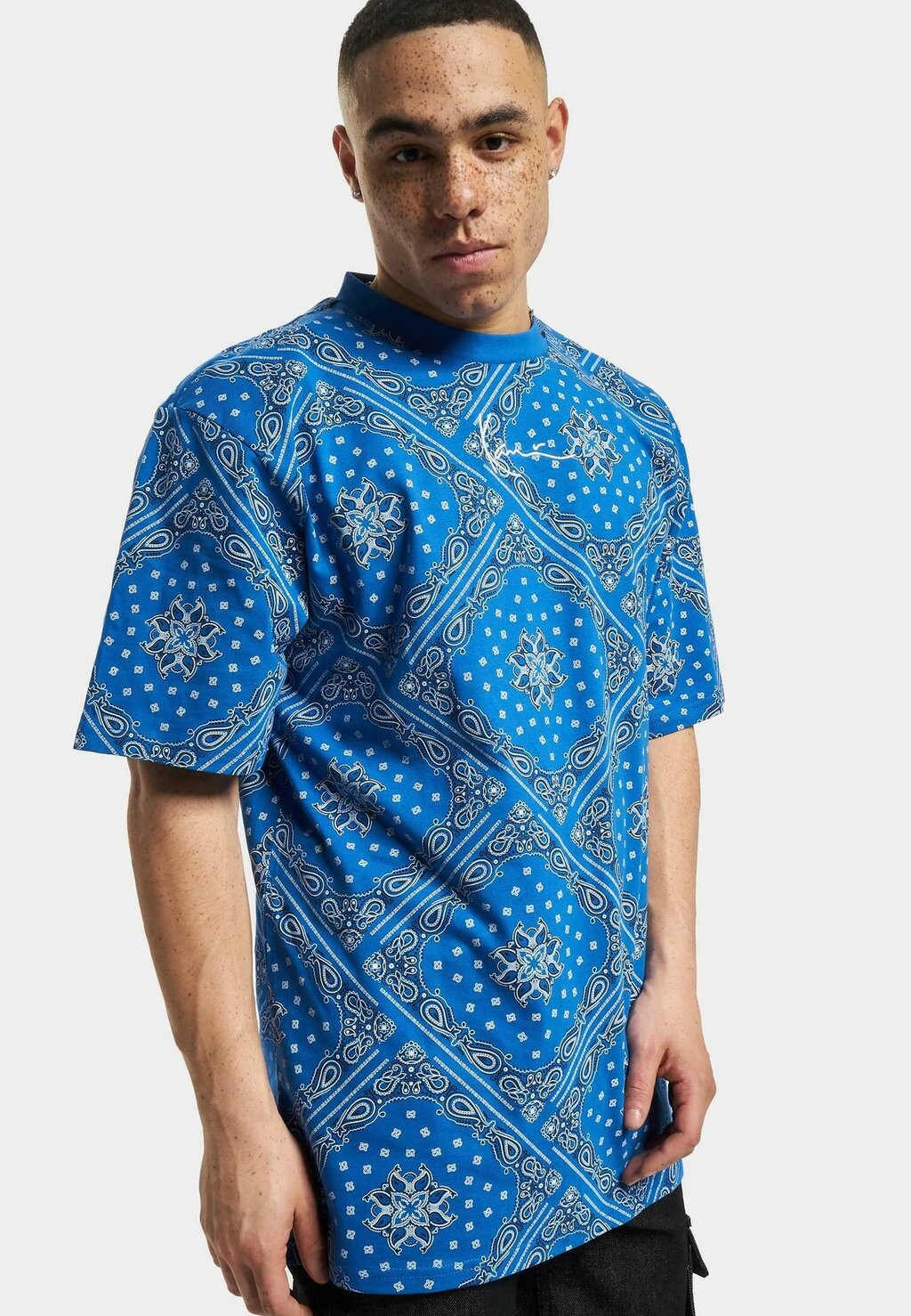 

Футболка с принтом Small Signature Karl Kani, цвет blue black white