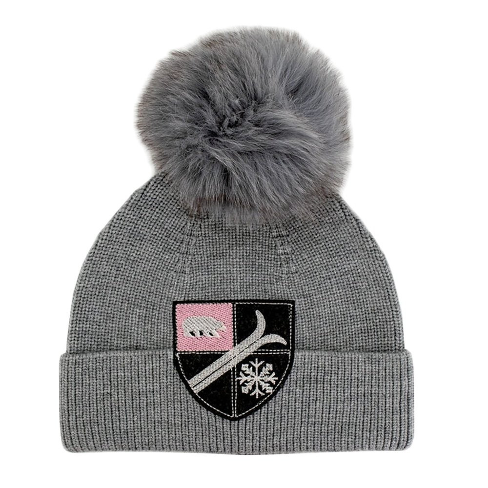 

Вязаная швейцарская лыжная шапка Peter Glenn с помпоном из натурального лисьего меха (женская), Grey/Grey Bfox