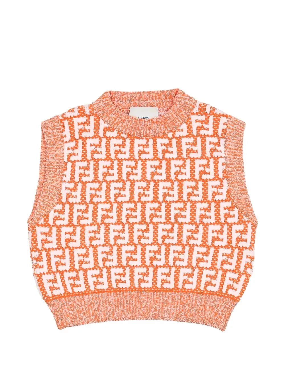 Вязаный жилет с логотипом FF Fendi Kids, оранжевый
