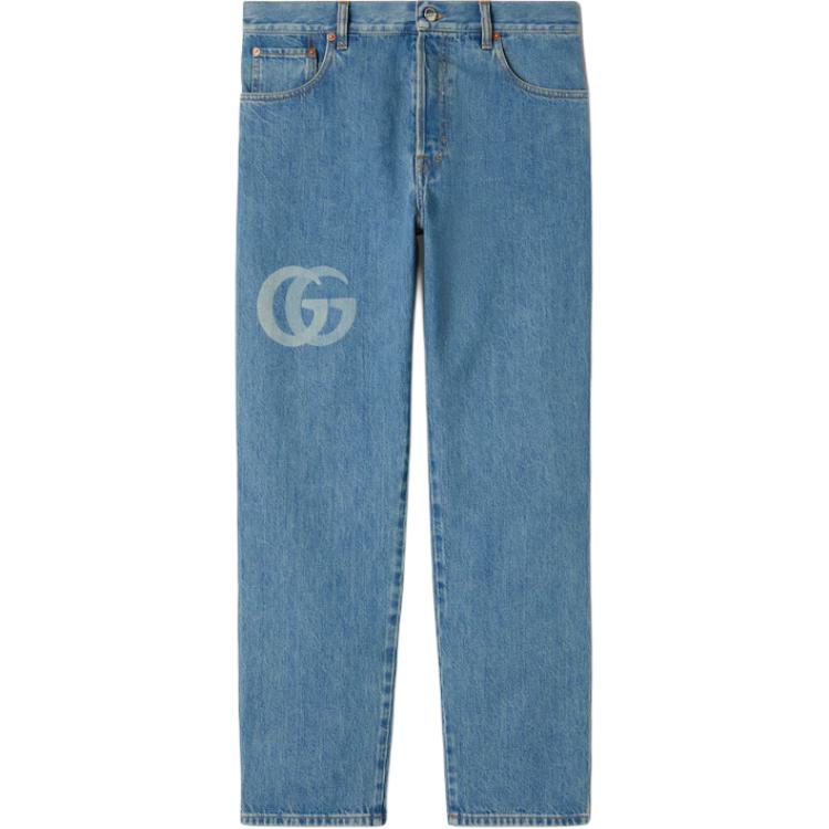 

Лазерные джинсы с двойной буквой G GUCCI, синие