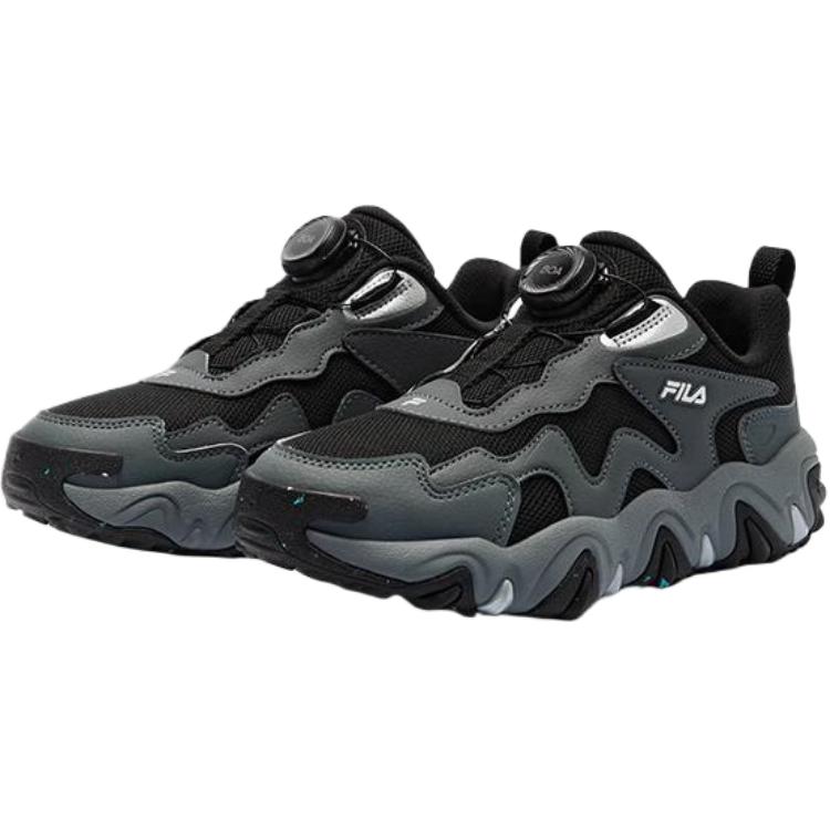 Детские кроссовки BOA Breathable Lightweight Cushioning Low Top для тренировок FILA KIDS, черный/серый — фото 2