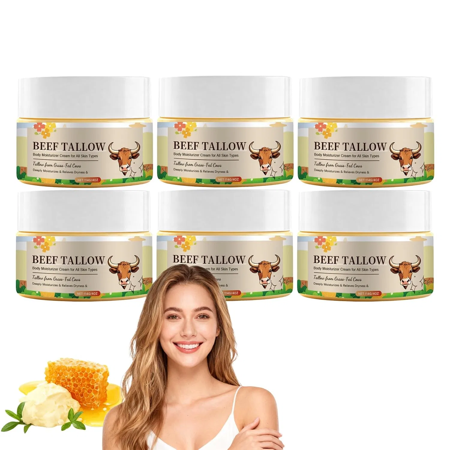 Крем для лица Raevior — И тела с говяжьим жиром и медом, . , 6Pc, 114 г