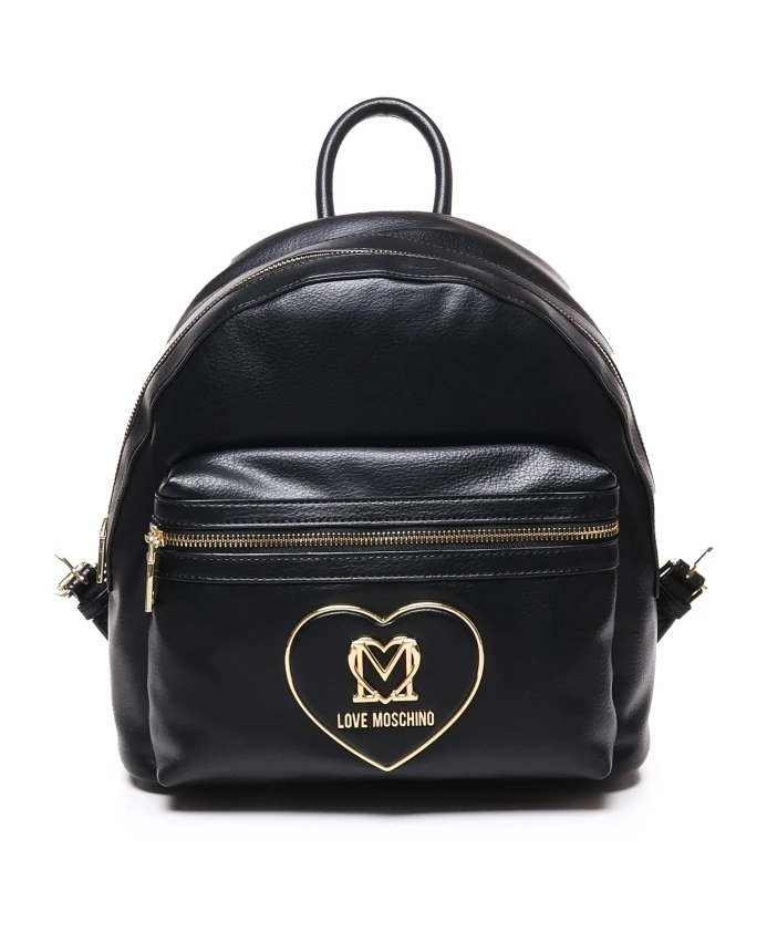 

Кожаный рюкзак на молнии Love Moschino, черный