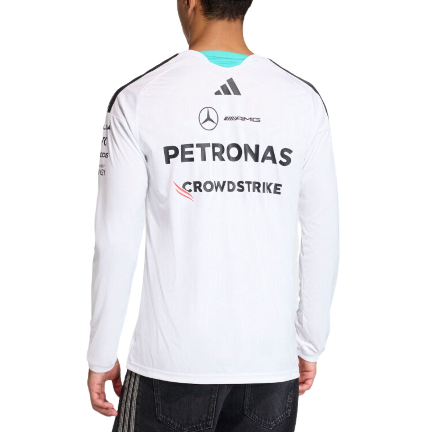 Футболка с длинными рукавами Adidas x Mercedes AMG Petronas Formula 1 для пилотов, белая — фото 3